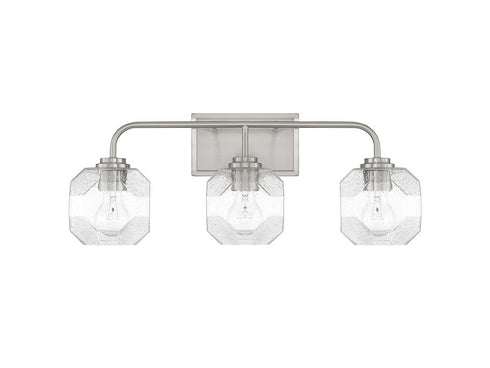 Baldwin 3-Light Bathroom Vanity Light in Satin Nickel