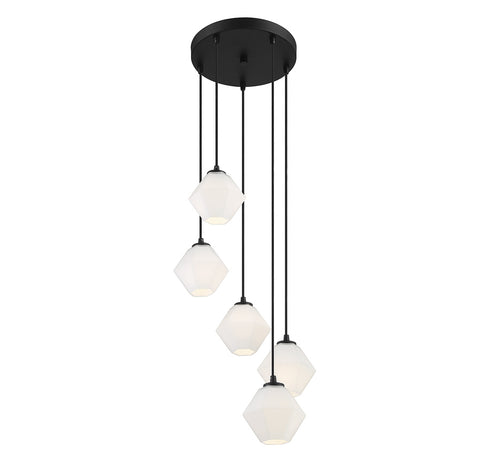 5-Light Chandelier in Matte Black