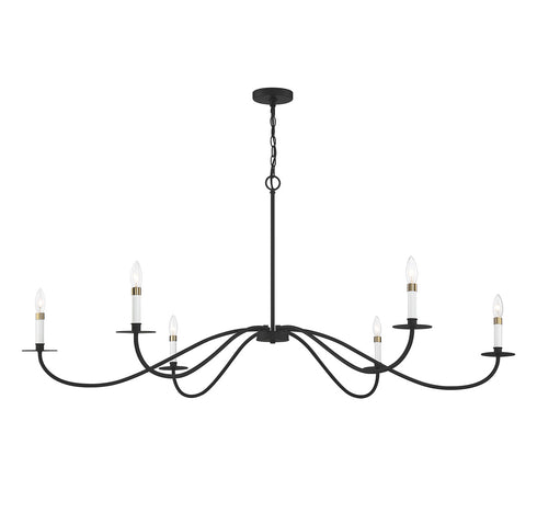 6-Light Chandelier in Matte Black