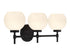 Hannah 3-Light Bathroom Vanity Light in Matte Black