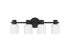 Strand 4-Light Bathroom Vanity Light in Matte Black