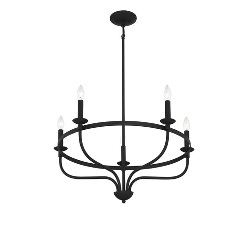 5-Light Chandelier in Matte Black