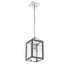Champlin 1-Light Pendant in Gray with Polished Nickel Accents