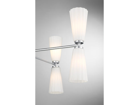 8-Light Chandelier in Natural Brass