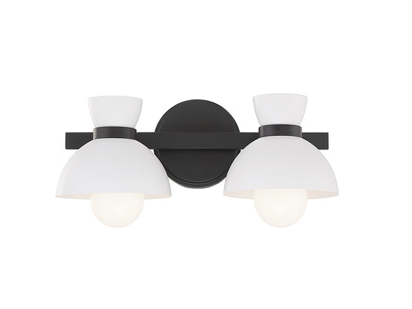 2-Light Bathroom Vanity Light in Matte Black