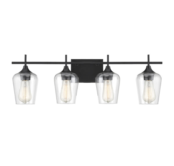 Octave 4-Light Bathroom Vanity Light in Black