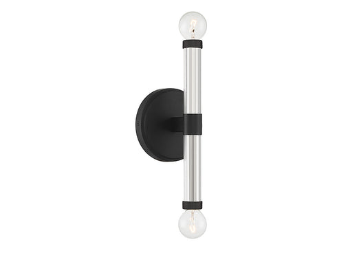Kingsburg 2-Light Wall Sconce in Matte Black