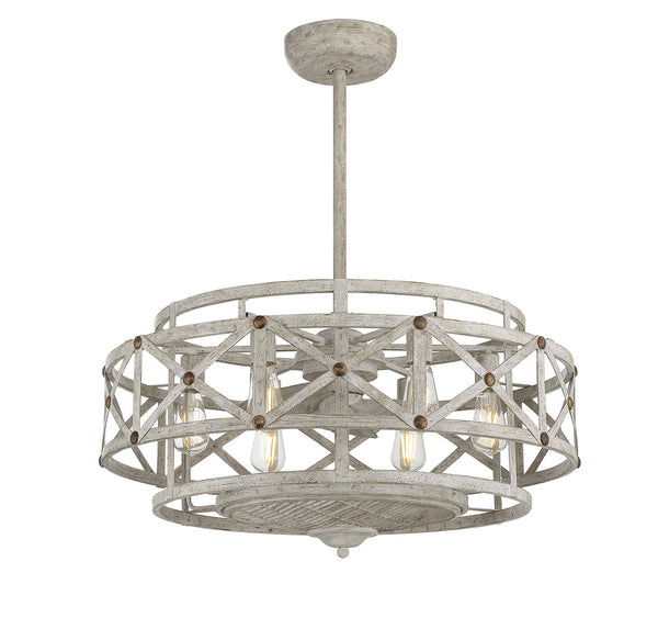 Colonade 6-Light Fan D'Lier in
Provence with Gold Accents