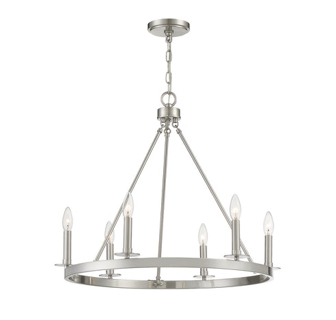 6-Light Chandelier in Matte Black