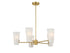 5-Light Chandelier in Natural Brass