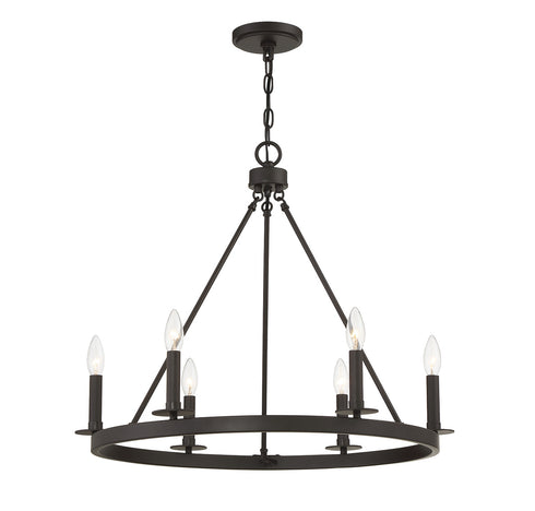 6-Light Chandelier in Matte Black