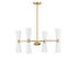 8-Light Chandelier in Natural Brass