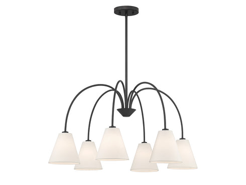 6-Light Chandelier in Matte Black