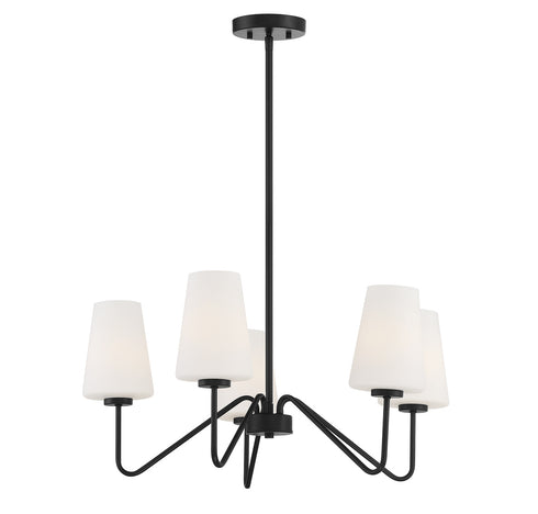 5-Light Chandelier in Matte Black
