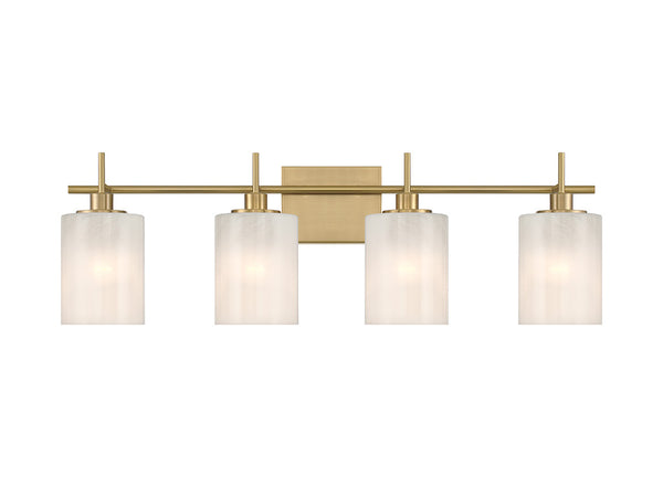 4-Light Bathroom Vanity Light in Natural Brass