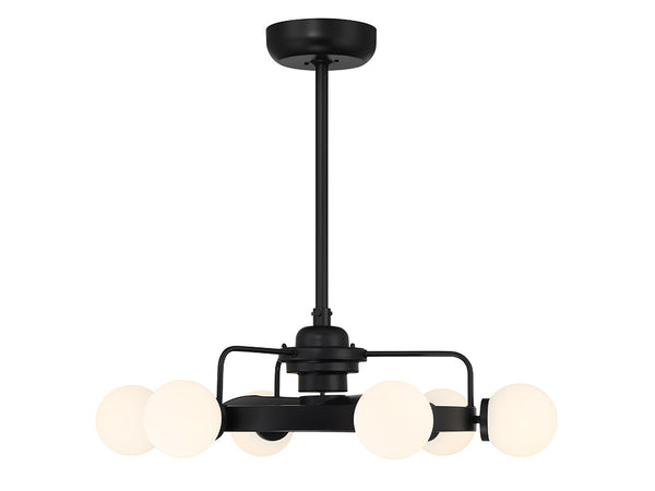 Gibson 6-Light Fan D'Lier in Matte Black
