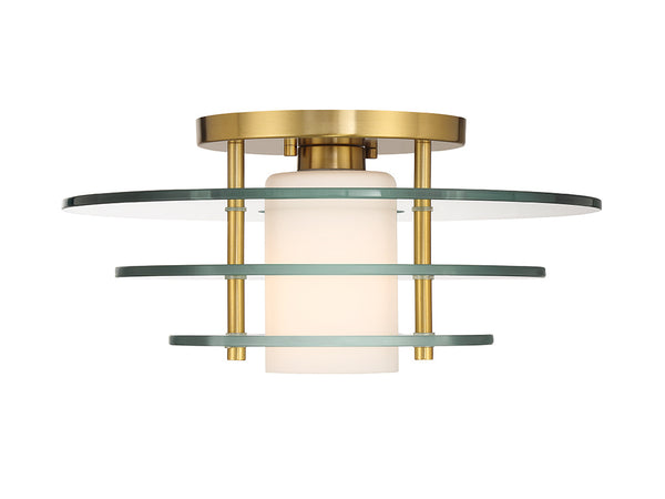 Newell 1-Light Ceiling Light in Warm Brass