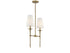 Trundle 2-Light Linear Chandelier in Warm Brass