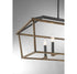 Oaklawn 6-Light Linear Chandelier in Whiskey Wood