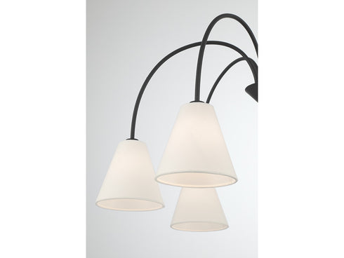 6-Light Chandelier in Matte Black