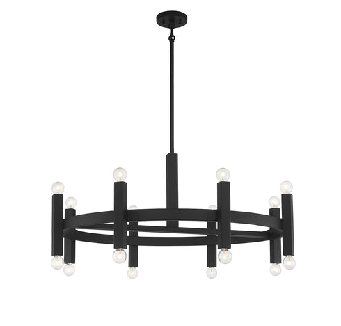 16-Light Chandelier in Matte Black