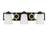 Russo 3-Light Bathroom Vanity Light in Matte Black with Warm Brass Accents