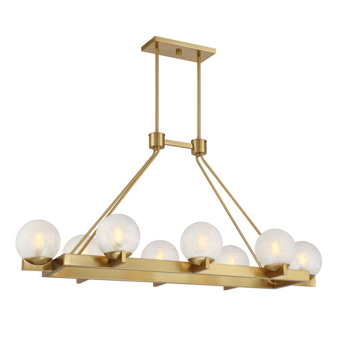Darien 8-Light Linear Chandelier in Mediterranean Bronze