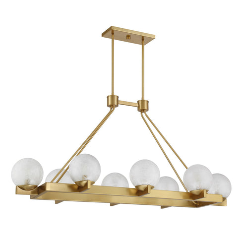 Darien 8-Light Linear Chandelier in Mediterranean Bronze