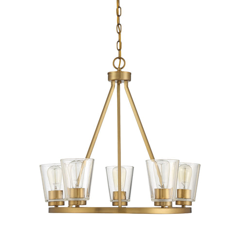 Calhoun 5-Light Chandelier in Warm Brass