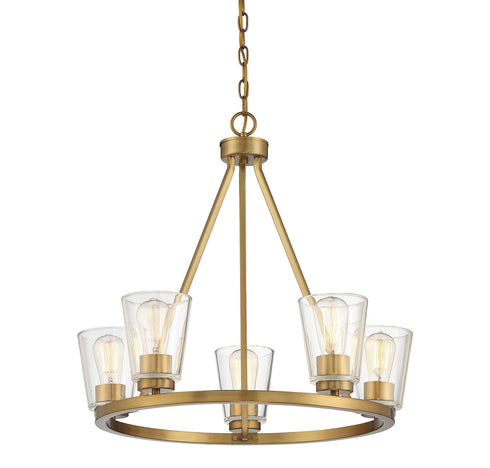 Calhoun 5-Light Chandelier in Warm Brass
