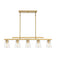 Calhoun 5-Light Linear Chandelier in Warm Brass