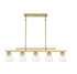 Calhoun 5-Light Linear Chandelier in Warm Brass