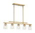 Calhoun 5-Light Linear Chandelier in Warm Brass