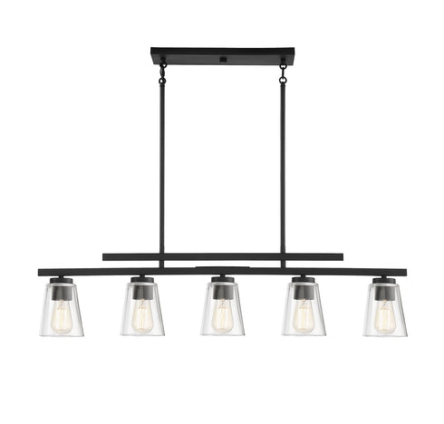 Calhoun 5-Light Linear Chandelier in Warm Brass