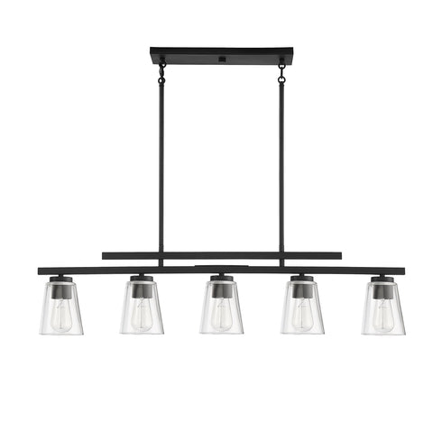 Calhoun 5-Light Linear Chandelier in Warm Brass