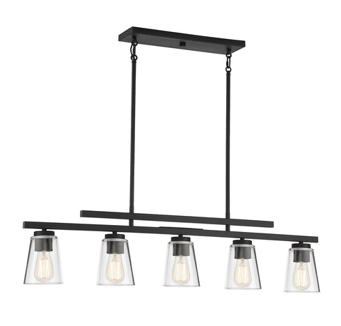 Calhoun 5-Light Linear Chandelier in Warm Brass