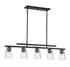 Calhoun 5-Light Linear Chandelier in Warm Brass