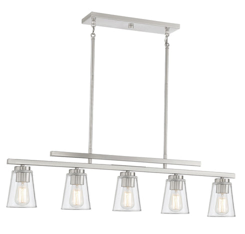 Calhoun 5-Light Linear Chandelier in Warm Brass