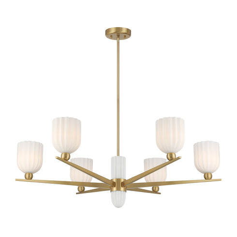 Collier 6-Light Chandelier in Warm Brass
