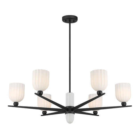 Collier 6-Light Chandelier in Warm Brass