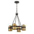 Andover 4-Light Chandelier in Mediterranean Bronze and Riviera Brass