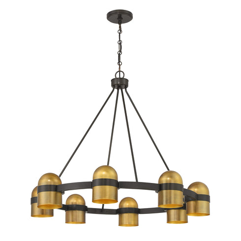 Andover 8-Light Chandelier in Mediterranean Bronze and Riviera Brass