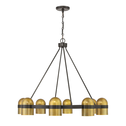 Andover 8-Light Chandelier in Mediterranean Bronze and Riviera Brass