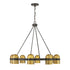Andover 8-Light Chandelier in Mediterranean Bronze and Riviera Brass