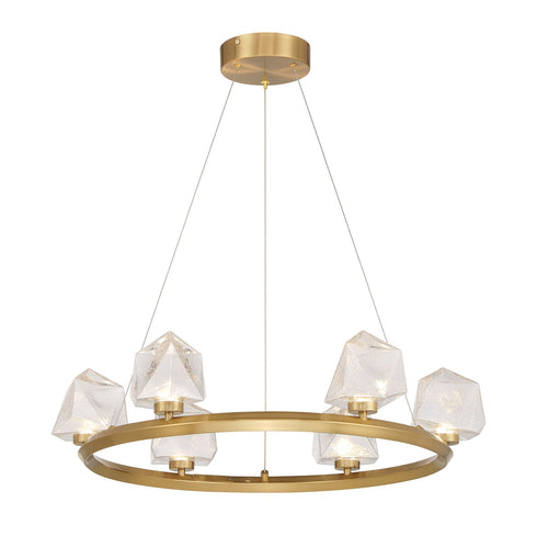 Castello 6-Light Chandelier in Warm Brass