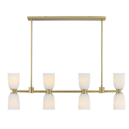 Baldwin 8-Light Linear Chandelier in Noble Brass