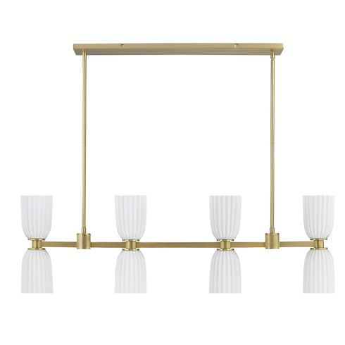 Baldwin 8-Light Linear Chandelier in Noble Brass