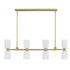 Baldwin 8-Light Linear Chandelier in Noble Brass