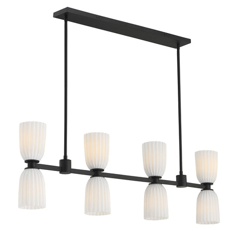 Baldwin 8-Light Linear Chandelier in Noble Brass
