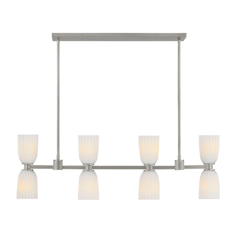 Baldwin 8-Light Linear Chandelier in Noble Brass